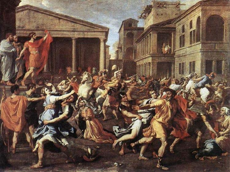 Nicolas Poussin Rape of the Sabine Women, Rome, oil painting image